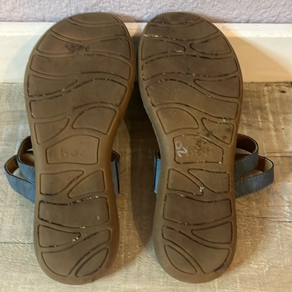Cool BOC Blue Leather Big Toe Slip on Flat Sandals Sz 6M - Picture 5 of 9